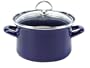 Chantal Enamel-On-Steel 2-Quart Soup Pot with Glass Lid, Cobalt Blue