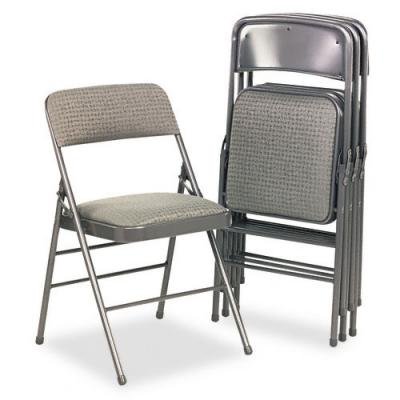 Samsonite 36885CVG4 Fabric Padded Seat/Back Folding Chair, Gray Frame, Cavallaro GY