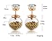 22PCS Multi-color Ball Stud Earrings Clear Rhinestone Crystal Two Sided Earrings