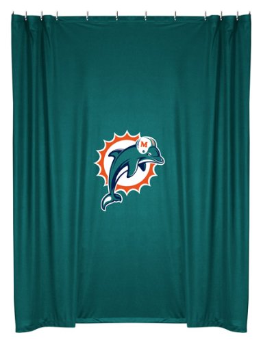 Best Quality Locker Room Shower Curtain - Miami Dolphins NFL /Color Turquoise Size 72 X 72