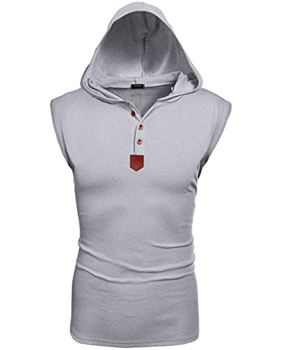 Bluetime Men's Summer Casual Hooded Sleeveless T-shirt Tank Tops
