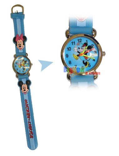 Childrens Toyshop  Third Party New : Minnie Mouse Kiddies Watch (Blue) - Quality Quartz Watch for Children. Age 3+