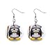 Cartoon Snow skiing Penguin Dangle Button Earrings Jewelry 1 inch Round 30607371