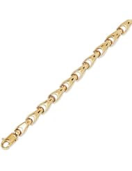 14K Solid Yellow Gold Hip Hop Bullet Chain Bracelet 5mm (3/16 in.) - 8.5 in.