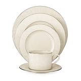 Lenox Linen Rose Platinum-Banded Bone China 5-Piece Place Setting, Service for 1