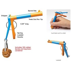 Mini Rubberband Gun - Includes Key Chain and Pen