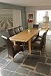 NEW 6FT OAK DINING TABLE & 8 LEATHER CHAIRS FURNITURE