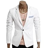 DOUBLJU Mens Casual 4color Onebutton Blazer Jacket (093D)