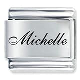 Name Michelle Italian Charms Bracelet Link
