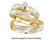Stunning 3 Pc. Yellow Gold 3/4 CTW. Genuine Diamond Bridal Set For Him and Her