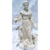 Saint St Francis of Assisi Statue Lawn Garden Sculpture Yard Art Resin Stone Look Statuary...