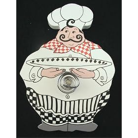 <b>Fat French Italian Chef Kitchen Decor Towel Hook Rack</b>