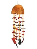 Handmade Natural Coconut & Bamboo Exotic Bird Wind Chime (Thailand)
