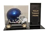 Detroit Lions Mini Helmet and Ticket Display - Autographed NFL Mini Helmets