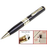DBTech Mini DVR Video Pen - Gold-accented Executive Pen w/Micro SD Slot Expandable to 8gb, Captures High Res Photos and Video