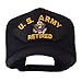 e4Hats.com Retired Military Large Embroidered Patch Cap - Black Army OSFM