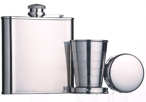 Bar Craft Edelstahl-Flachmann und Becher, Set Preisvergleich