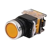 【ノーブランド品】660V モーメンタリー スイッチ プレスボタン プッシュボタン (イエロー)