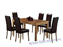 Maple Extending Dining Set with 6 Faux Leather Chairs