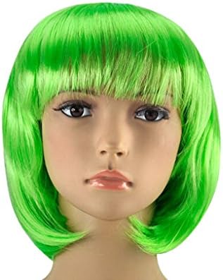 Bob Wig Short Colorful Straight Bob Hairstyle Sexy Stylish Cosplay Hair Wig Green