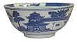 Traditional Blue Canton rice / noodle / soup bowl - porcelain 6"D - set of 4