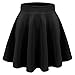 Aenlley Womens Basic Shirts Stretchy Short Pleated Circle Flared Skater Skirt