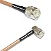 1 Foot RG400 Silver Plated TNC Male to TNC Male Angle RF Coaxial Cable