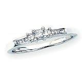 3 Diamond Princess Cut Ring 1/4 ct. in 10K White Gold
