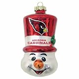 NFL Arizona Cardinals Blown Glass Top Hat Snowman Ornament