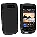BlackBerry Torch 9800 Black Rubber Feel Hard Case Cover thumb