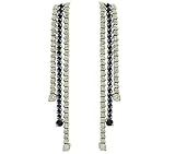 3 Row Round Sapphire and Diamond Dangle Earrings