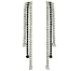 3 Row Round Sapphire and Diamond Dangle Earrings
