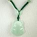 Jade Laughing Buddha Necklace on Green Cord adjustable from 14