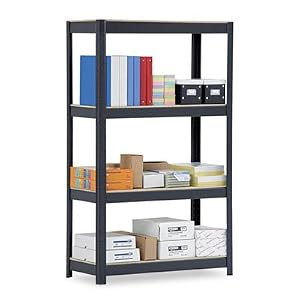 Commercial Shelving, 4 Shelves, 36w x 16d x 60h, Black