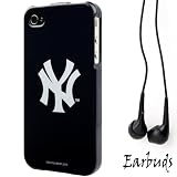 Dark Navy New York Yankees 2pc Hard Case Protective Cover Snap On Made for Apple iPhone 4S (4th Generation 16GB 32GB - AT&T - Verizon - Sprint) + Includes a Crystal Clear High Quality HD Noise Filter Ear buds Earphones Headphones ( 3.5mm Jack )