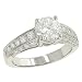 3 Sided Pave Diamond Engagament Ring .56cttw (cz ctr)