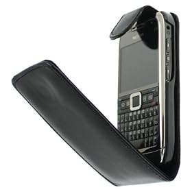 Celicious Black Faux Leather Flip Carry Case for Nokia E71