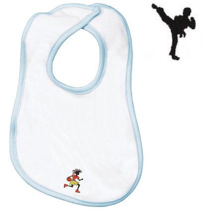 Embroidered Infant Terry Bib with the image of: martial art figure