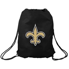 New Orleans Saints Black Nylon Drawstring Backpack