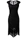 Vijiv Vintage 1920s Inspired Embellished Beaded Lace Cocktail Flapper Dress