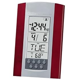 Atomic Clock with Calendar, Temperature and Rosewood Trim