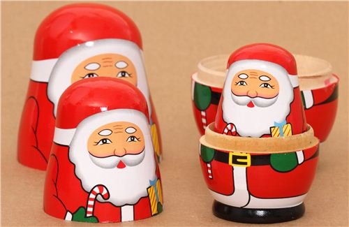 Imagen 5 de Figuritas muñeca rusa de Papa Noel de madera