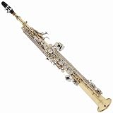 Cecilio Gold Lacquer Plated Body w / Nickel Plated Keys Soprano Saxophone w / Case and Accessories - B000FBEUXM
