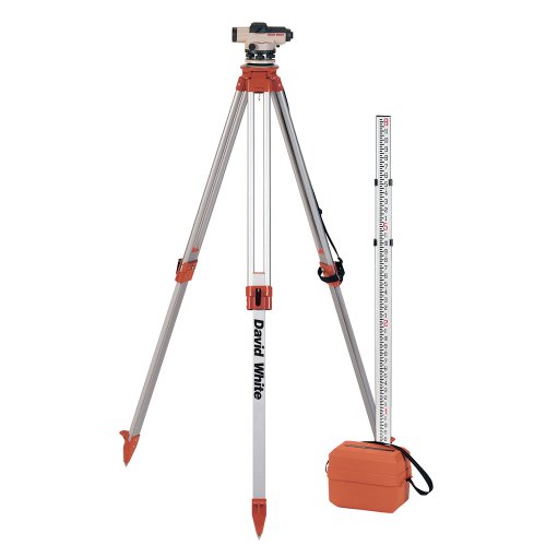 David White 45-8926-1 26X Automatic Optical Level Package with Tripod, Rod, and Carrying Case