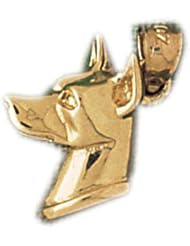 Dazzlers Solid 14k Gold Great Dane Dog Head Charm Pendant Available in three colors from jewelsberry (weights: 2.5 grams only)