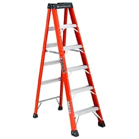 Louisville Ladder FS1406HD 375-Pound Duty Rating Fiberglass Step Ladder, 6-Foot
