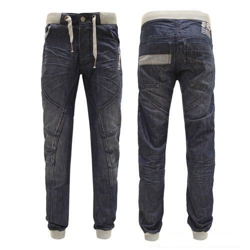 Paradis Couture Men Enzo EZ166 Jogger Waist Cuffed Designer Denim Jeans [32" - Regular]