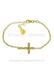 Citrine Cross Bracelet in 14k Yellow Gold