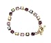 Bracelet - B124 - Swarovski (tm) Crystal Stones - Antique Gold Tone Metal ~ Amethyst Mix