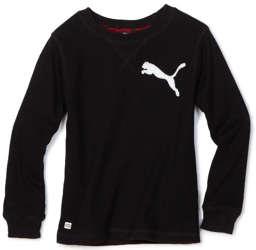 Puma - Kids Boys 2-7 Little Cat Thermal Shirt, Black, 5